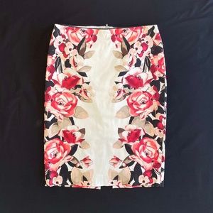White House Black Market Floral Pencil Skirt Size 2